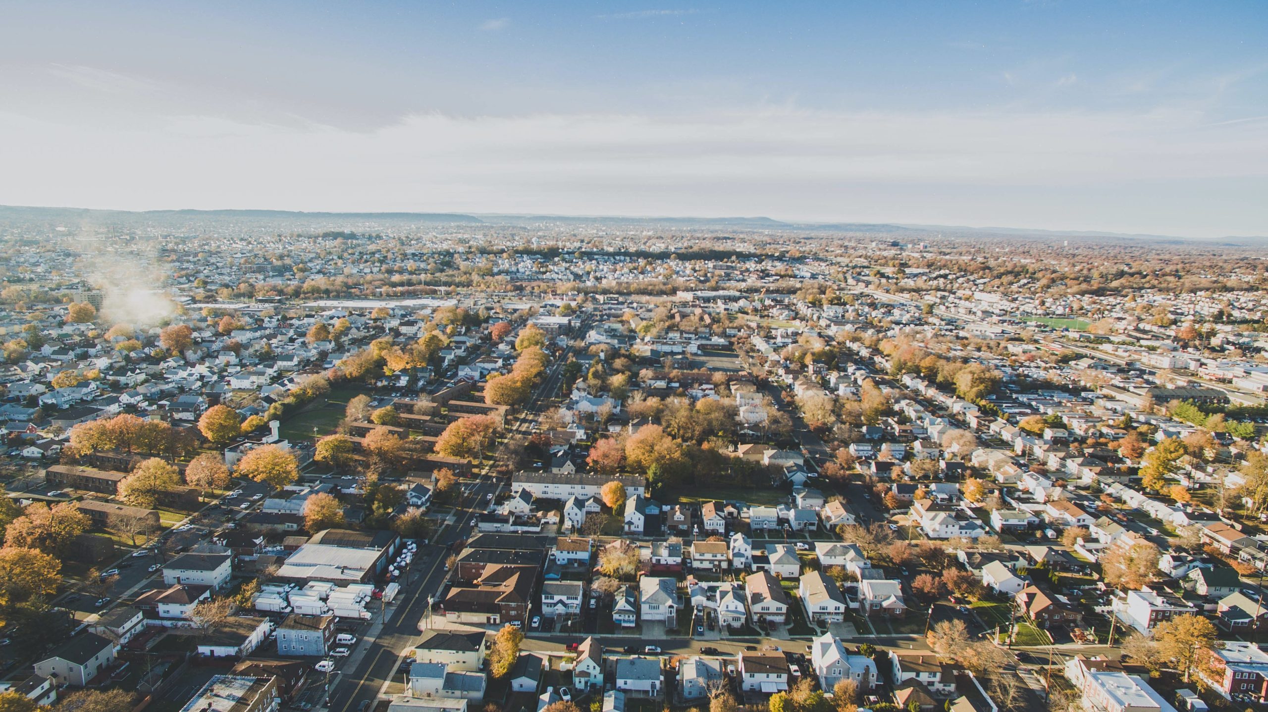 Overhead view of a New Jersey suburb